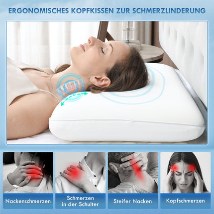 Memoryschaumkissen, ergonomisch 60x40 cm, abnehmbarer Bezug