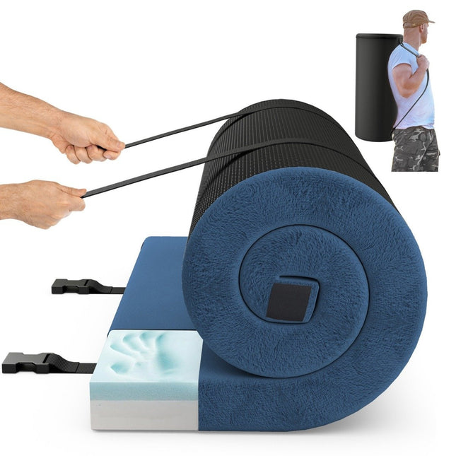 Memory Foam Campingmatratze mit wasserdichter Beschichtung 188 x 78 x 6,5 cm dunkelblau