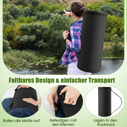 Memory Foam Campingmatratze mit wasserdichter Beschichtung 188 x 78 x 6,5 cm dunkelblau
