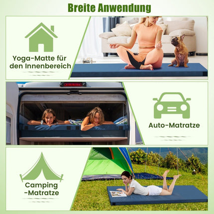 Memory Foam Campingmatratze mit wasserdichter Beschichtung 188 x 78 x 6,5 cm dunkelblau