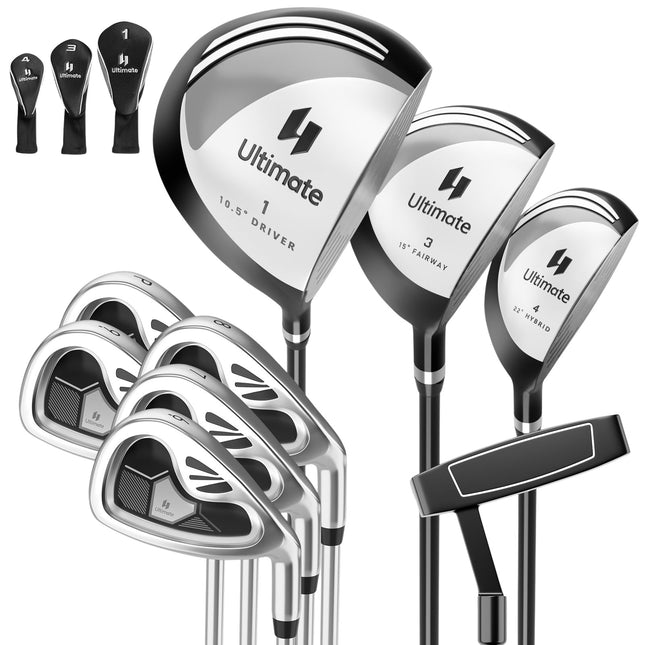 9-teiliges Golfschlägerset für Herren, Rechtshänder, Grau