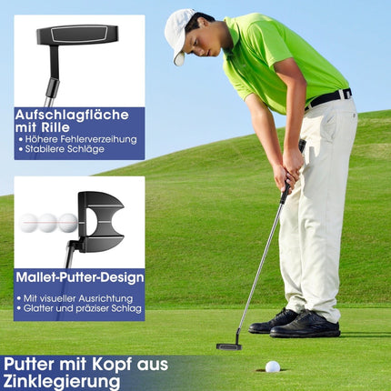 9-teiliges Golfschlägerset für Herren, Rechtshänder, Grau