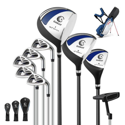 Men's 9-Piece Golf Club Set with Stand Bag, 460cc Driver