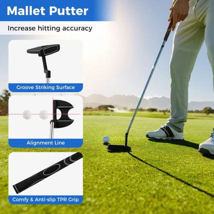 Men's 9-Piece Golf Club Set with Stand Bag, 460cc Driver