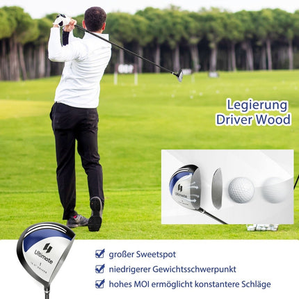 9-teiliges Golfschläger-Set für Herren (Rechtshänder) mit Hauben
