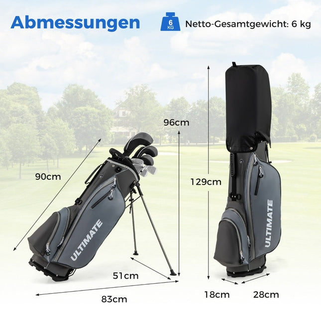 Complete golfclubset voor heren, 10-delig, rechtshandig