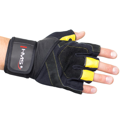 Herren Fitness Handschuhe, Schwarz-Gelb, Größe L