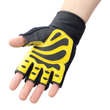Herren Fitness Handschuhe, Schwarz-Gelb, Größe L