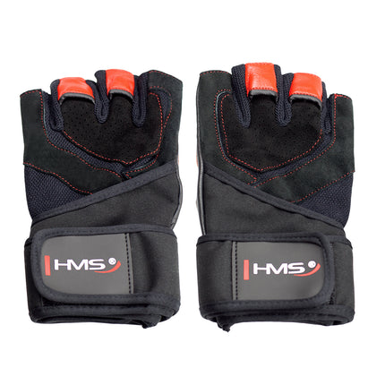 Herren Fitness-Handschuhe, Größe L, Schwarz/Rot