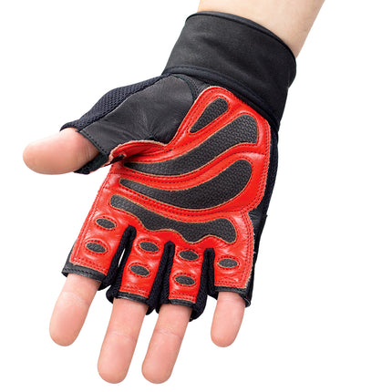 Herren XXL Fitnesshandschuhe, Schwarz/Rot