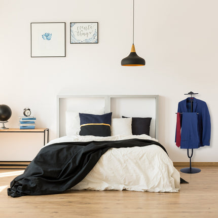 Men's valet set in black with shelf