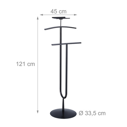 Men's valet set in black with shelf