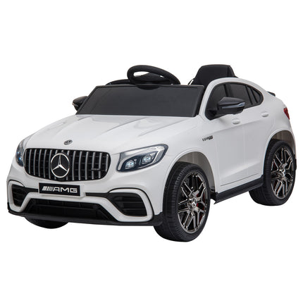 Electric riding car with remote control, MP3, seat belt, white