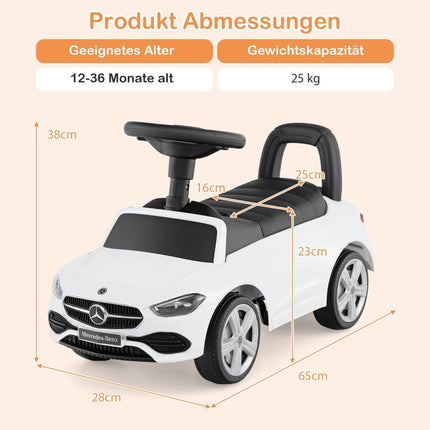 Mercedes-Benz Rutscherauto mit Lenkrad, Weiß