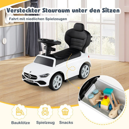 Mercedes-Benz Rutschauto 3-in-1 Rutschfahrzeug mit Schiebegriff Rutschauto für Kinder ab 1 Jahr weiß