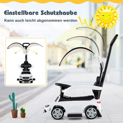Mercedes-Benz Rutschauto 3-in-1 Rutschfahrzeug mit Schiebegriff Rutschauto für Kinder ab 1 Jahr weiß