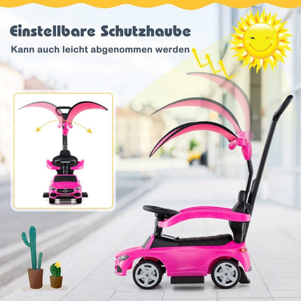 Mercedes-Benz ride-on car 3-in-1 ride-on vehicle with push handle ride-on car for children from 1 year old pink