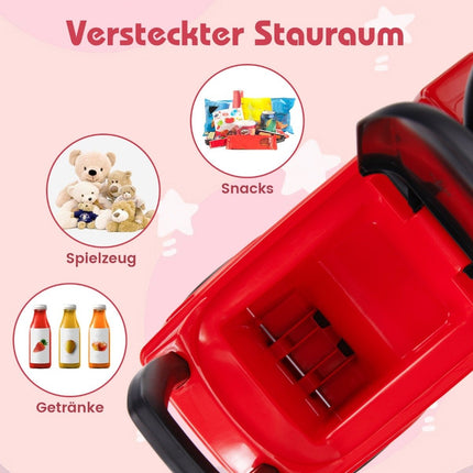 Mercedes Benz ride-on car, push car with storage space, fire engine with red warning lamp