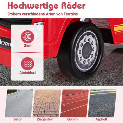 Mercedes Benz ride-on car, push car with storage space, fire engine with red warning lamp
