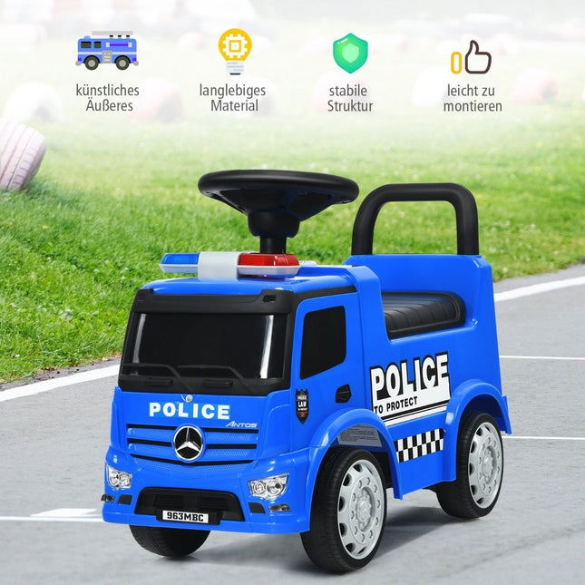 Mercedes Benz ride-on car with storage space & horn & siren & whistle & warning lamp children's police car