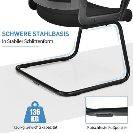 Netz-Bürostuhl mit Rückenlehne belastbar bis 136kg 60 x 54,5 x 94 cm schwarz