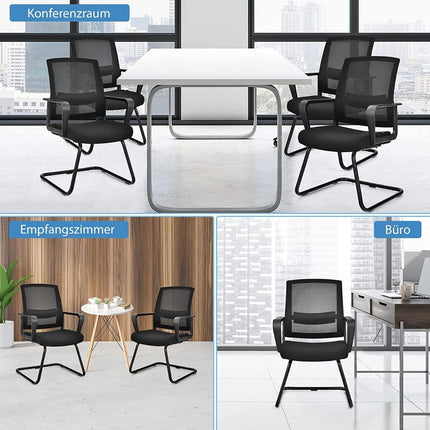 Netz-Bürostuhl mit Rückenlehne belastbar bis 136kg 60 x 54,5 x 94 cm schwarz