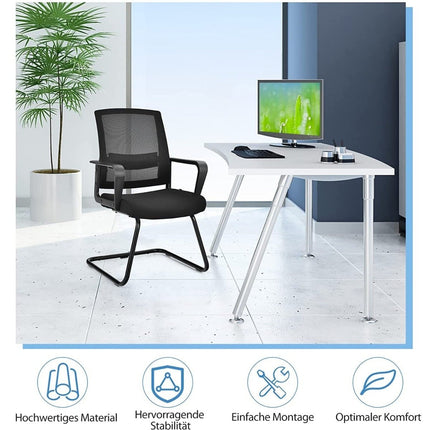 Netz-Bürostuhl mit Rückenlehne belastbar bis 136kg 60 x 54,5 x 94 cm schwarz