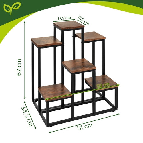 Metal 6-Tier Plant Stand, Loft Style, 67cm