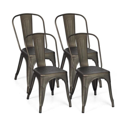 Metall Barhocker 4er-Set, 45 cm, abnehmbare Rückenlehne
