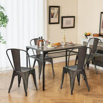 Metall Barhocker 4er-Set, 45 cm, abnehmbare Rückenlehne
