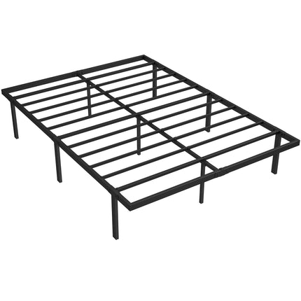 Metal Bed Frame 140x200 cm, Underbed Storage, Slats
