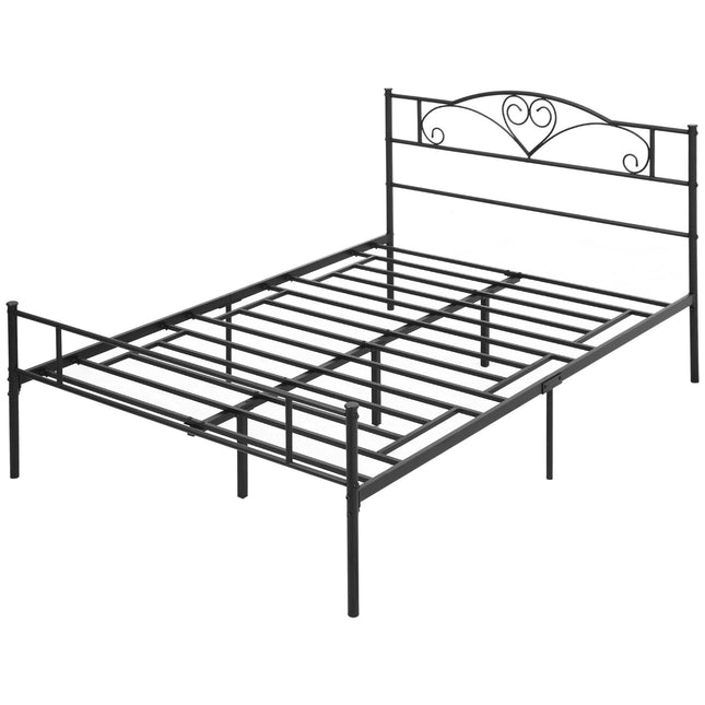 Kovový rám postele s čelem, nosnost 300kg, černá