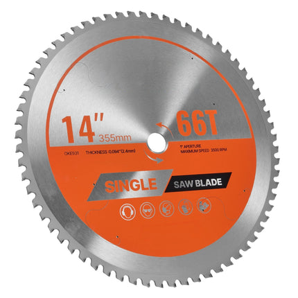 Metal Cutting Circular Saw Blade 355mm, 66T, 25.4mm