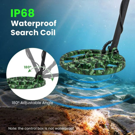 Metal Detector, 5 Modes, Adjustable Shaft, Waterproof Coil