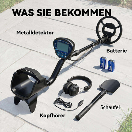 Metal Detector Set with Shovel & Headphones, 18cm Depth