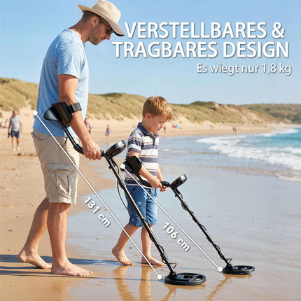 Metal Detector Set with Shovel & Headphones, 18cm Depth