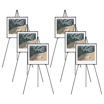 Metal Easel Stand 6-Pack, 166 cm, Carry Bags, Black