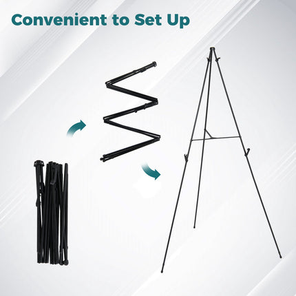 Metal Easel Stand 6-Pack, 166 cm, Carry Bags, Black