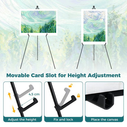 Metal Easel Stand 6-Pack, 166 cm, Carry Bags, Black