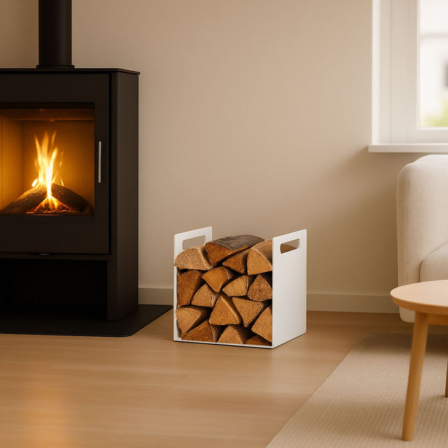 Metal Firewood Rack – Indoor Log Holder for Fireplace