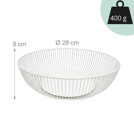 Metal Fruit Bowl, Lattice Design, Semi-Spherical Shape