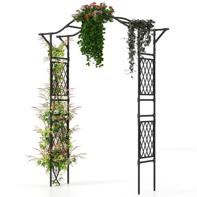 Metall-Gartenbogen für Kletterpflanzen, 170x39x210 cm, Schwarz
