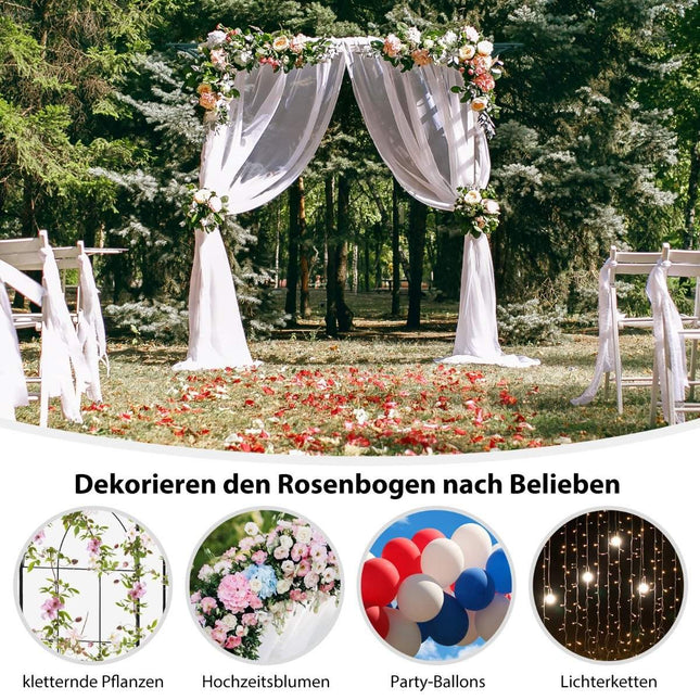 Metall-Gartenbogen für Kletterpflanzen, 205x52x205 cm, Grün