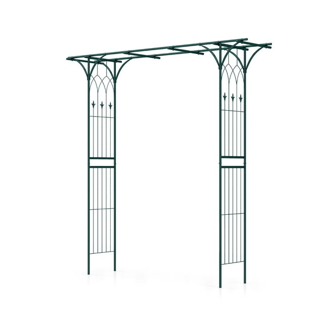Metall-Gartenbogen für Kletterpflanzen, 205x52x205 cm, Grün