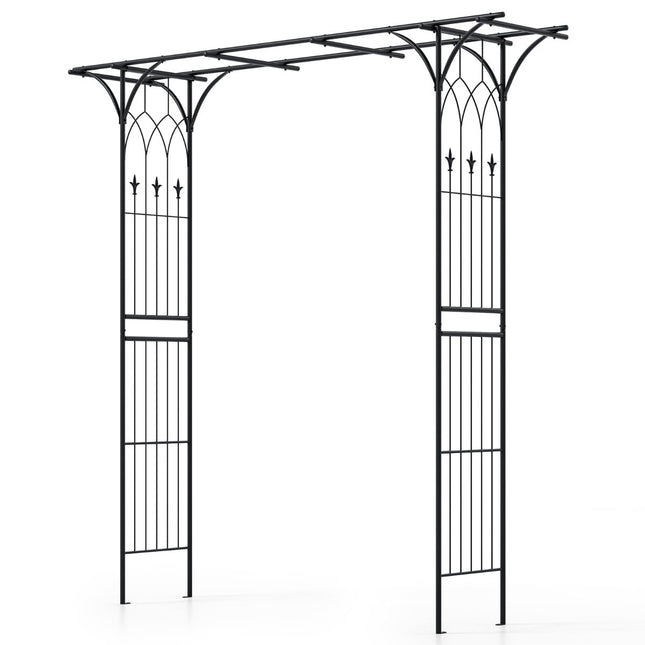Metall-Gartenbogen für Kletterpflanzen, schwarz, wetterfest