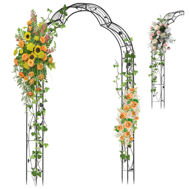 Metall-Gartenbogen mit zwei Halbbögen, 150 x 39 x 250 cm