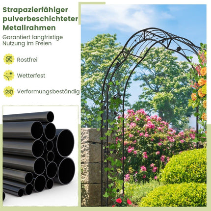 Metalen tuinboog met twee halve bogen, 150 x 39 x 250 cm