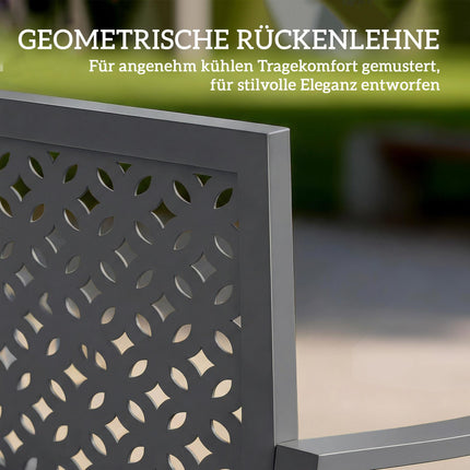 Metall-Gartenbank, Dunkelgrau, Rostbeständig, 2-Sitzer
