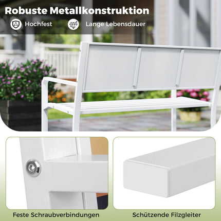 Gartenbank Metall, wetterfest, 2-Sitzer, 300 kg Tragkraft