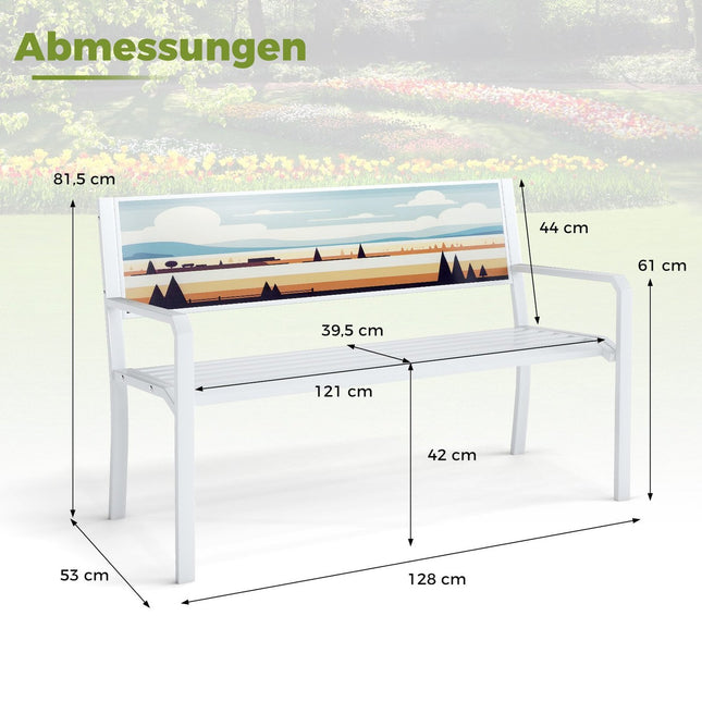 Gartenbank Metall, wetterfest, 2-Sitzer, 300 kg Tragkraft